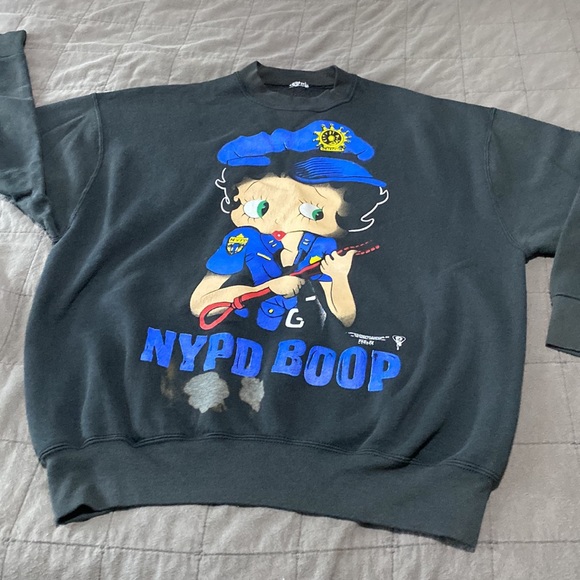 1995VINTAGE Betty Boop NYPD Sweatshirt PRICE IS FIRM!!! - Picture 3 of 6
